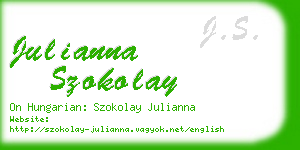 julianna szokolay business card